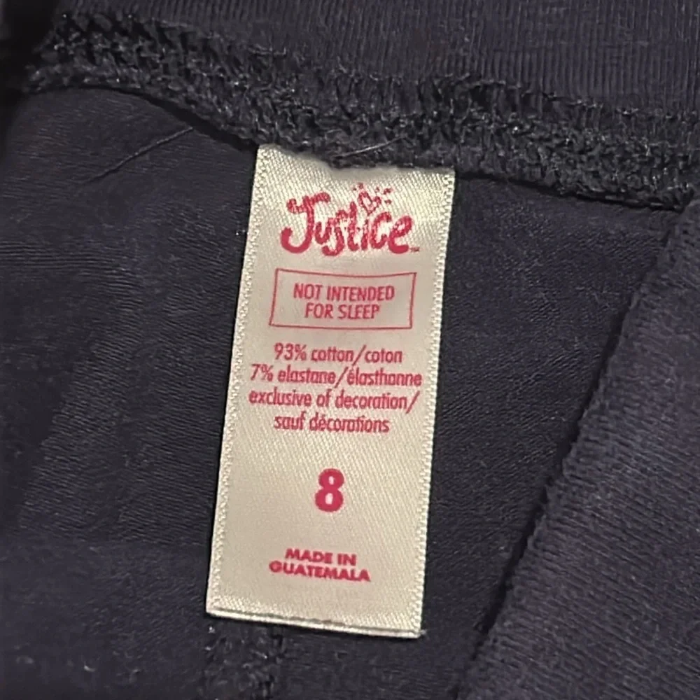 Justice Girls Navy Leggings Size 8